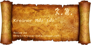 Kreiner Máté névjegykártya