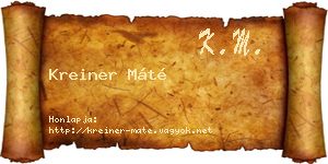 Kreiner Máté névjegykártya