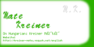 mate kreiner business card